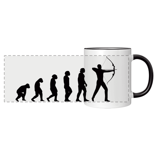 Bogenschießen Tasse - Evolution des Bogenschützen (Bogenschützin, Bogensport, Geschenk)