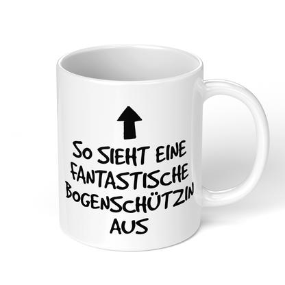 CupHaven® Bogenschießen Tasse - Fantastische Bogenschützin - Geschenk für Bogenschützen und Bogenschützinnen