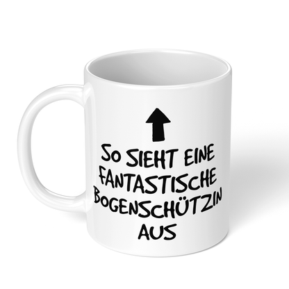CupHaven® Bogenschießen Tasse - Fantastische Bogenschützin - Geschenk für Bogenschützen und Bogenschützinnen