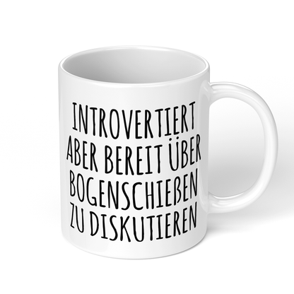 CupHaven® Bogenschießen Tasse - Introvertierter Bogenschütze - Geschenk für Bogenschützen und Bogenschützinnen