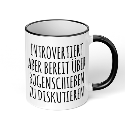 CupHaven® Bogenschießen Tasse - Introvertierter Bogenschütze - Geschenk für Bogenschützen und Bogenschützinnen