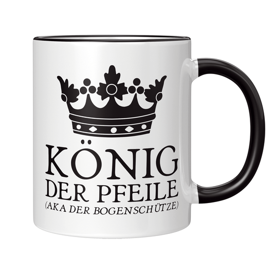 Bogenschießen Tasse – König der Pfeile aka der Bogenschütze (Bogenschützin, Bogensport, Geschenk)