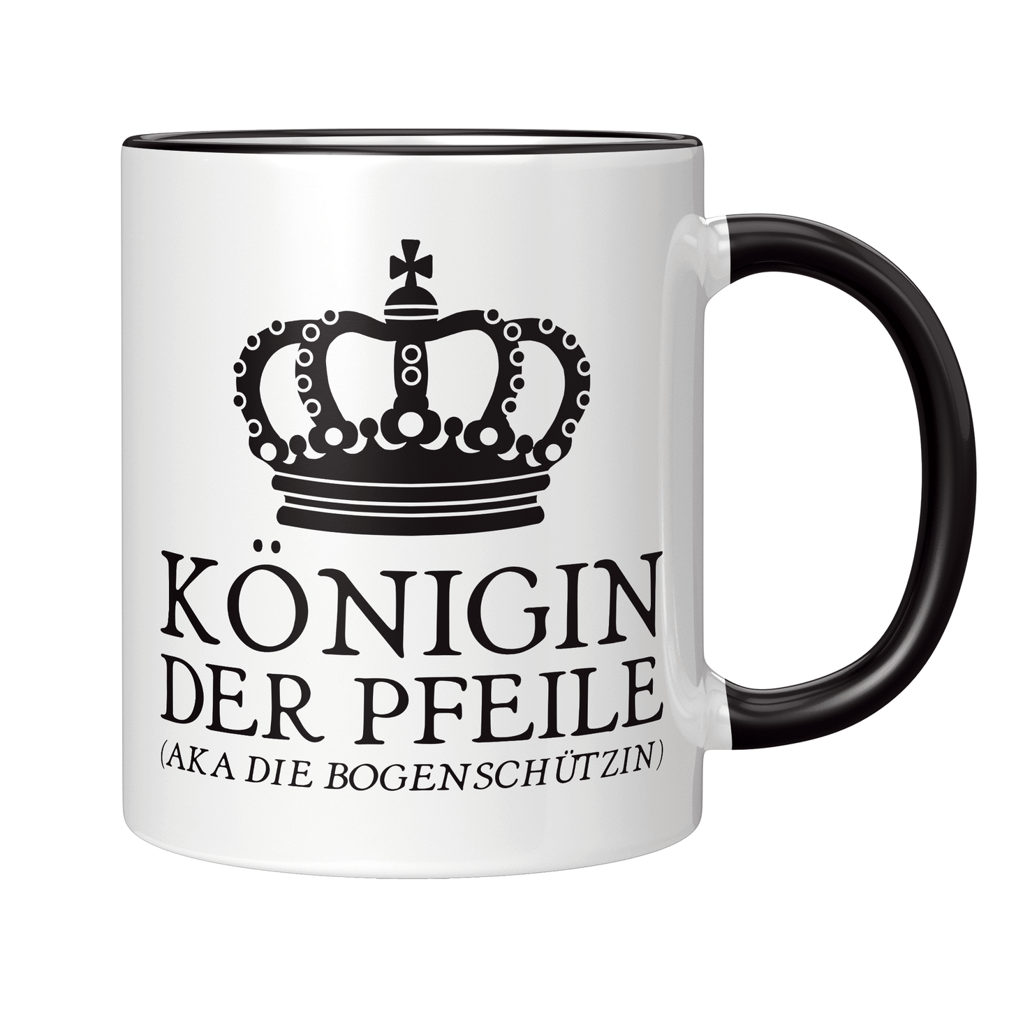 Bogenschießen Tasse - Königin der Pfeile aka die Bogenschützin (Bogenschütze, Bogensport, Geschenk)