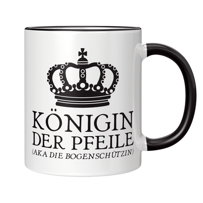 Bogenschießen Tasse - Königin der Pfeile aka die Bogenschützin (Bogenschütze, Bogensport, Geschenk)
