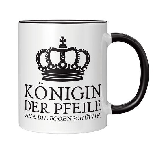 Bogenschießen Tasse - Königin der Pfeile aka die Bogenschützin (Bogenschütze, Bogensport, Geschenk)