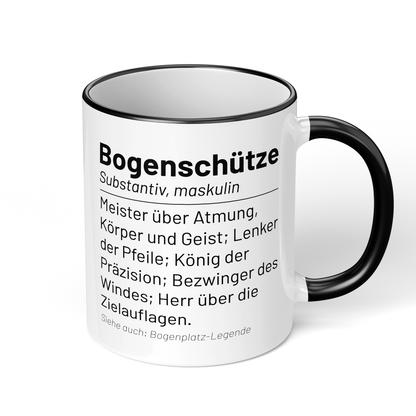CupHaven® Bogenschießen Tasse - Wörterbuch "Bogenschütze" - Geschenk für Bogenschützen und Bogenschützinnen