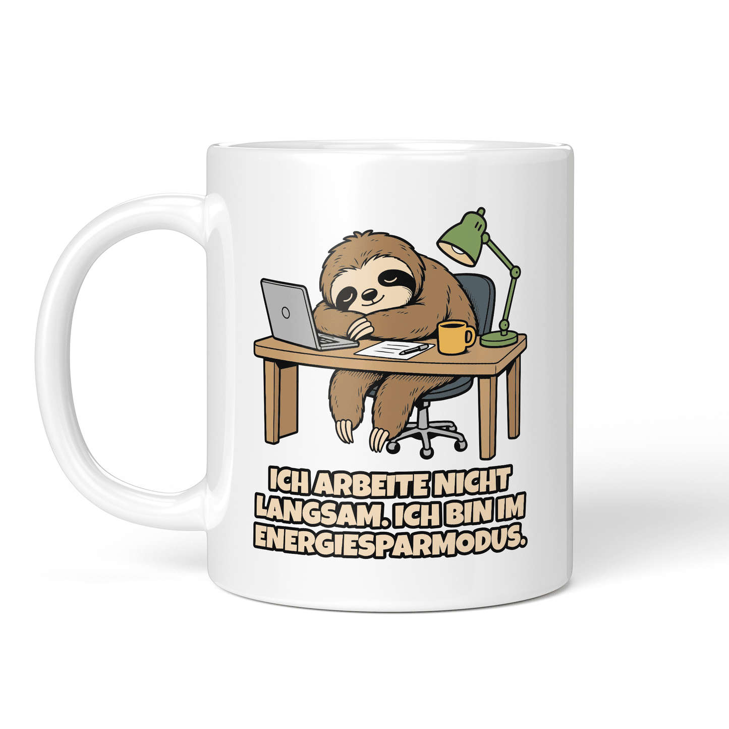 CupHaven® Büro Tasse - Ich arbeite nicht langsam. Ich bin im Energiesparmodus. - Geschenk fürs Büro - Lustige und coole Büro-Sprüche