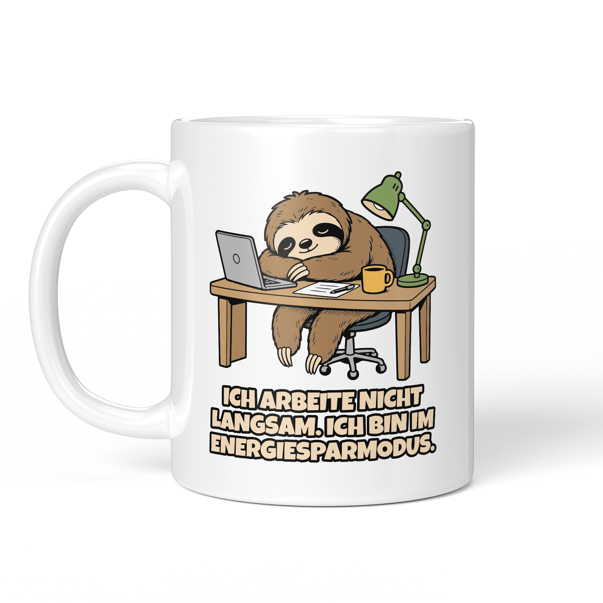 CupHaven® Büro Tasse - Ich arbeite nicht langsam. Ich bin im Energiesparmodus. - Geschenk fürs Büro - Lustige und coole Büro-Sprüche