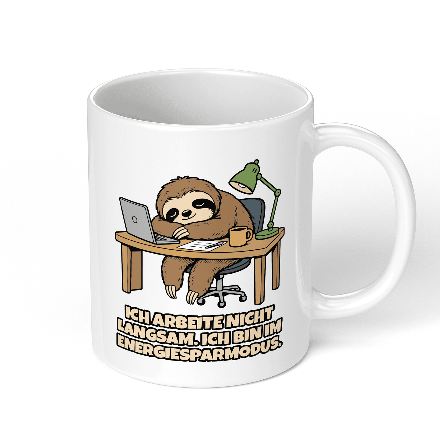 CupHaven® Büro Tasse - Ich arbeite nicht langsam. Ich bin im Energiesparmodus. - Geschenk fürs Büro - Lustige und coole Büro-Sprüche