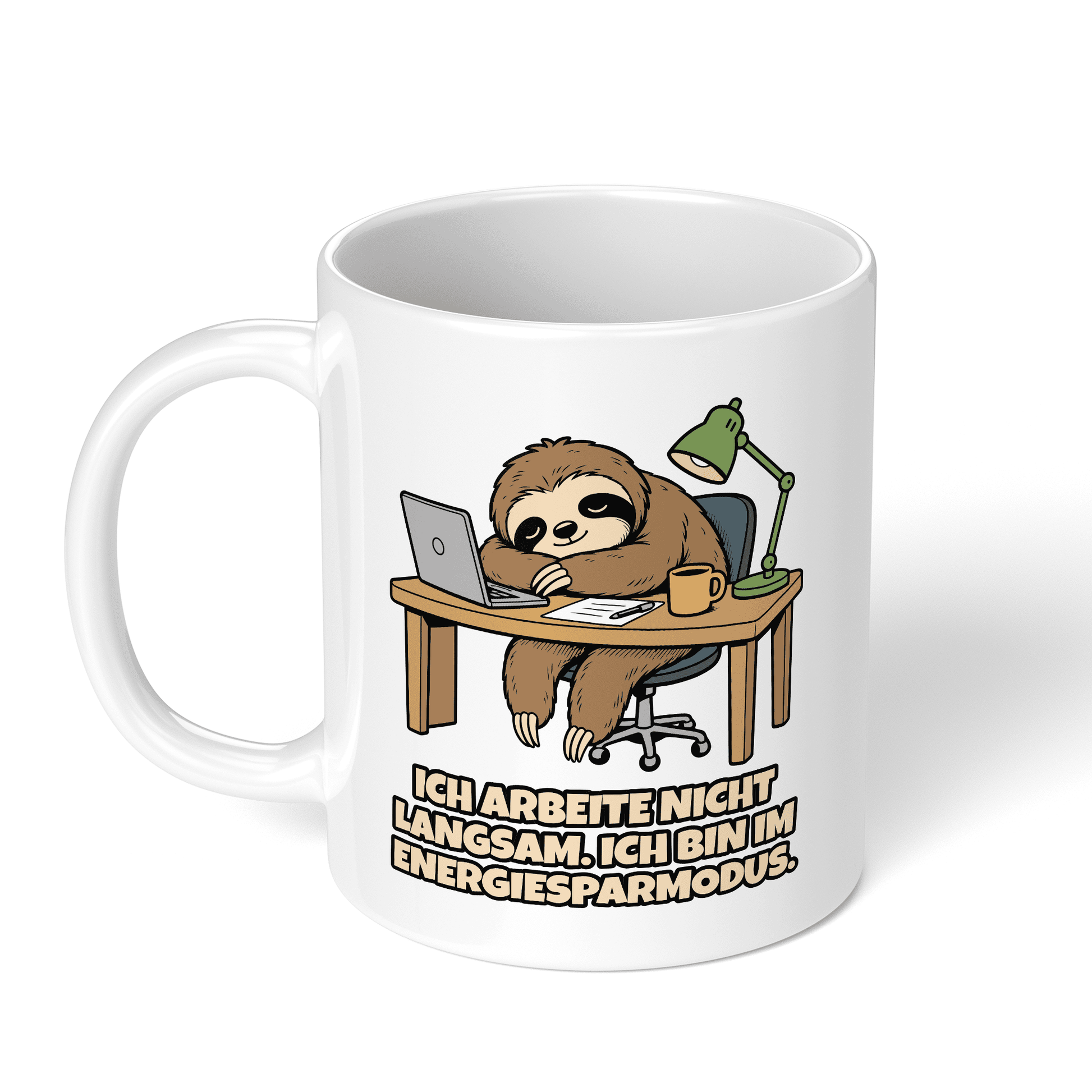CupHaven® Büro Tasse - Ich arbeite nicht langsam. Ich bin im Energiesparmodus. - Geschenk fürs Büro - Lustige und coole Büro-Sprüche