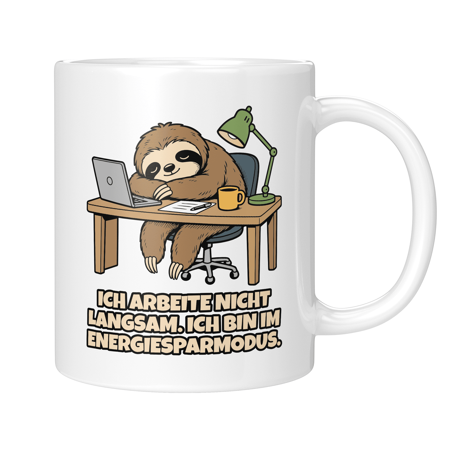 CupHaven® Büro Tasse - Ich arbeite nicht langsam. Ich bin im Energiesparmodus. - Geschenk fürs Büro - Lustige und coole Büro-Sprüche