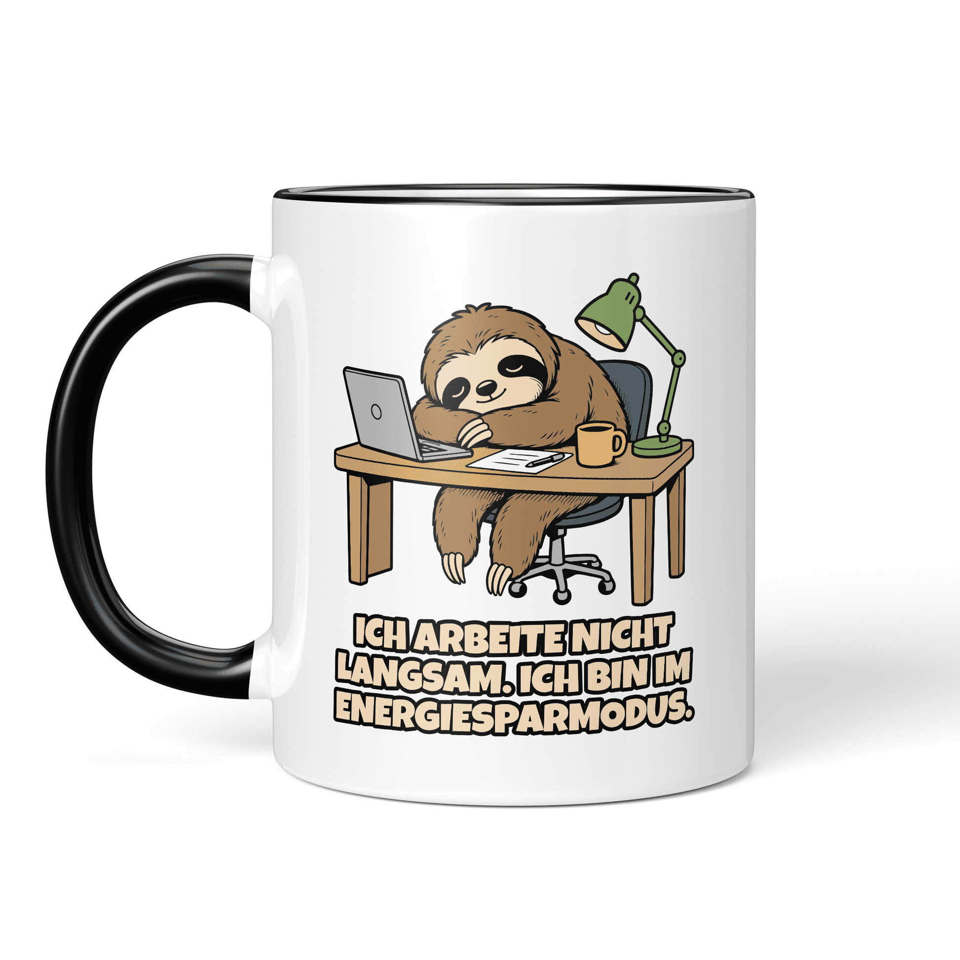 CupHaven® Büro Tasse - Ich arbeite nicht langsam. Ich bin im Energiesparmodus. - Geschenk fürs Büro - Lustige und coole Büro-Sprüche