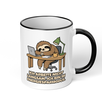 CupHaven® Büro Tasse - Ich arbeite nicht langsam. Ich bin im Energiesparmodus. - Geschenk fürs Büro - Lustige und coole Büro-Sprüche