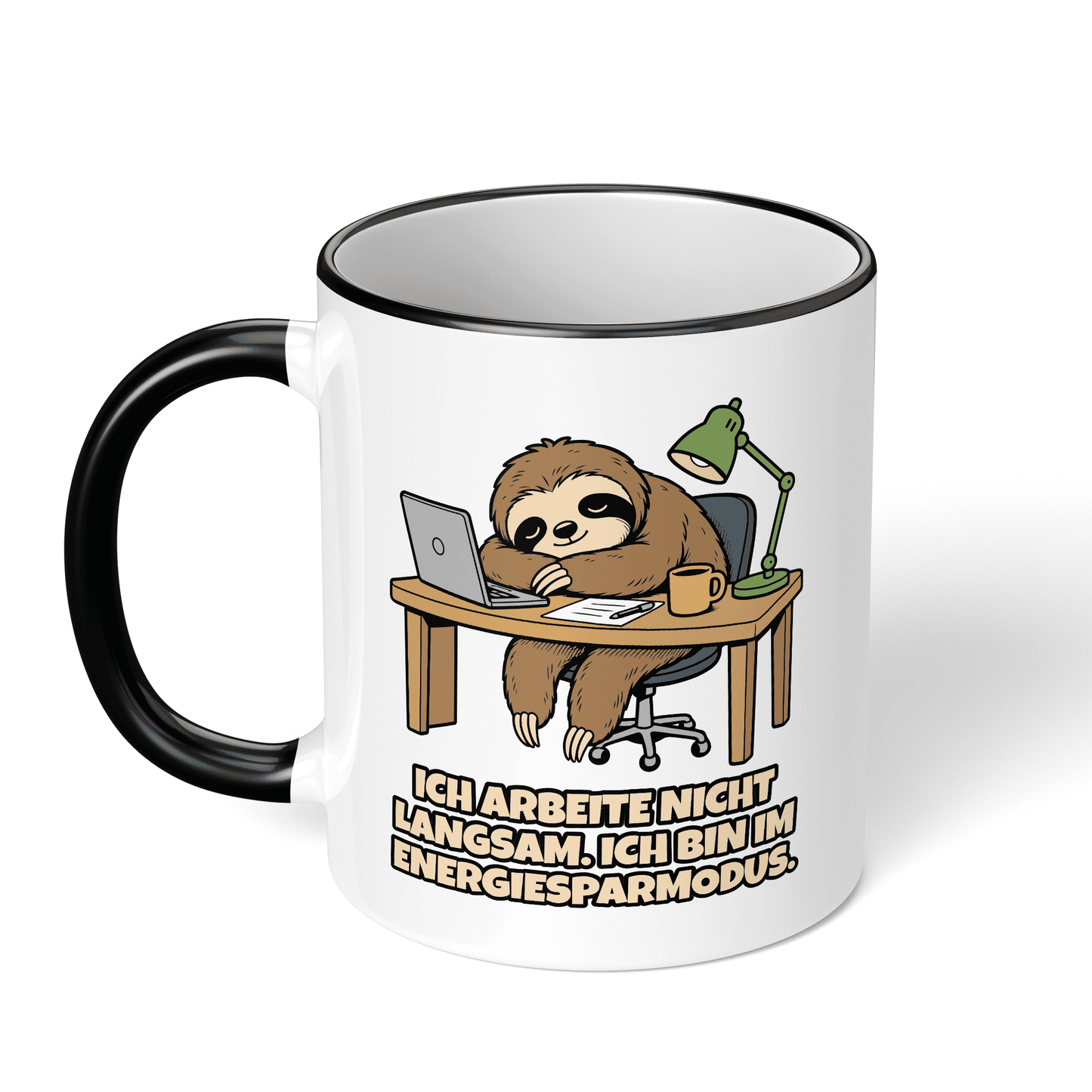 CupHaven® Büro Tasse - Ich arbeite nicht langsam. Ich bin im Energiesparmodus. - Geschenk fürs Büro - Lustige und coole Büro-Sprüche