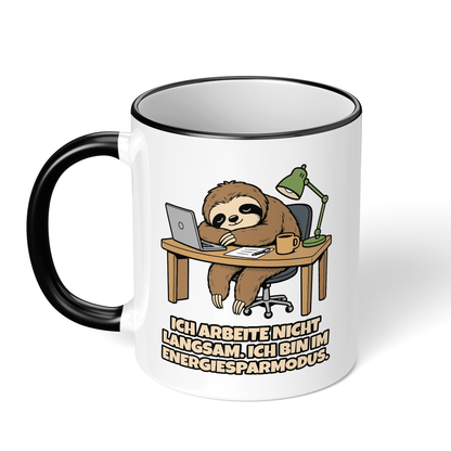 CupHaven® Büro Tasse - Ich arbeite nicht langsam. Ich bin im Energiesparmodus. - Geschenk fürs Büro - Lustige und coole Büro-Sprüche