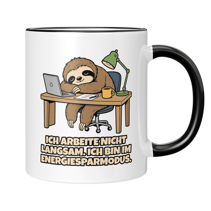 CupHaven® Büro Tasse - Ich arbeite nicht langsam. Ich bin im Energiesparmodus. - Geschenk fürs Büro - Lustige und coole Büro-Sprüche