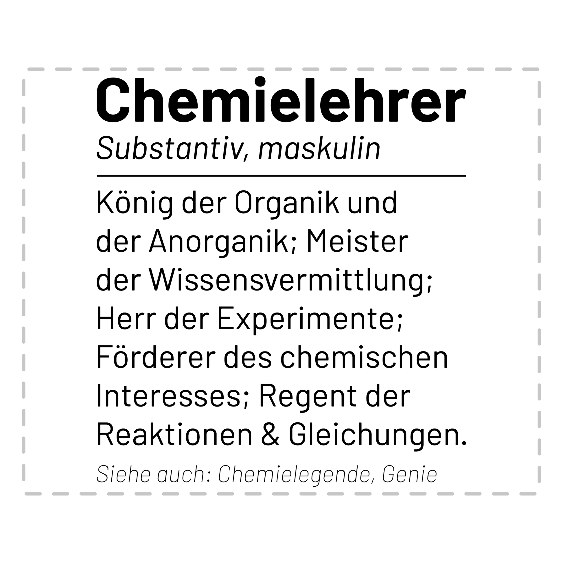 Chemielehrer Tasse - Wörterbuch: Chemielehrer