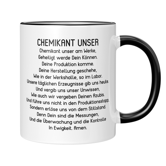 Chemikant Tasse - "Chemikant Unser"-Gebet (Chemikantin, Geschenk)