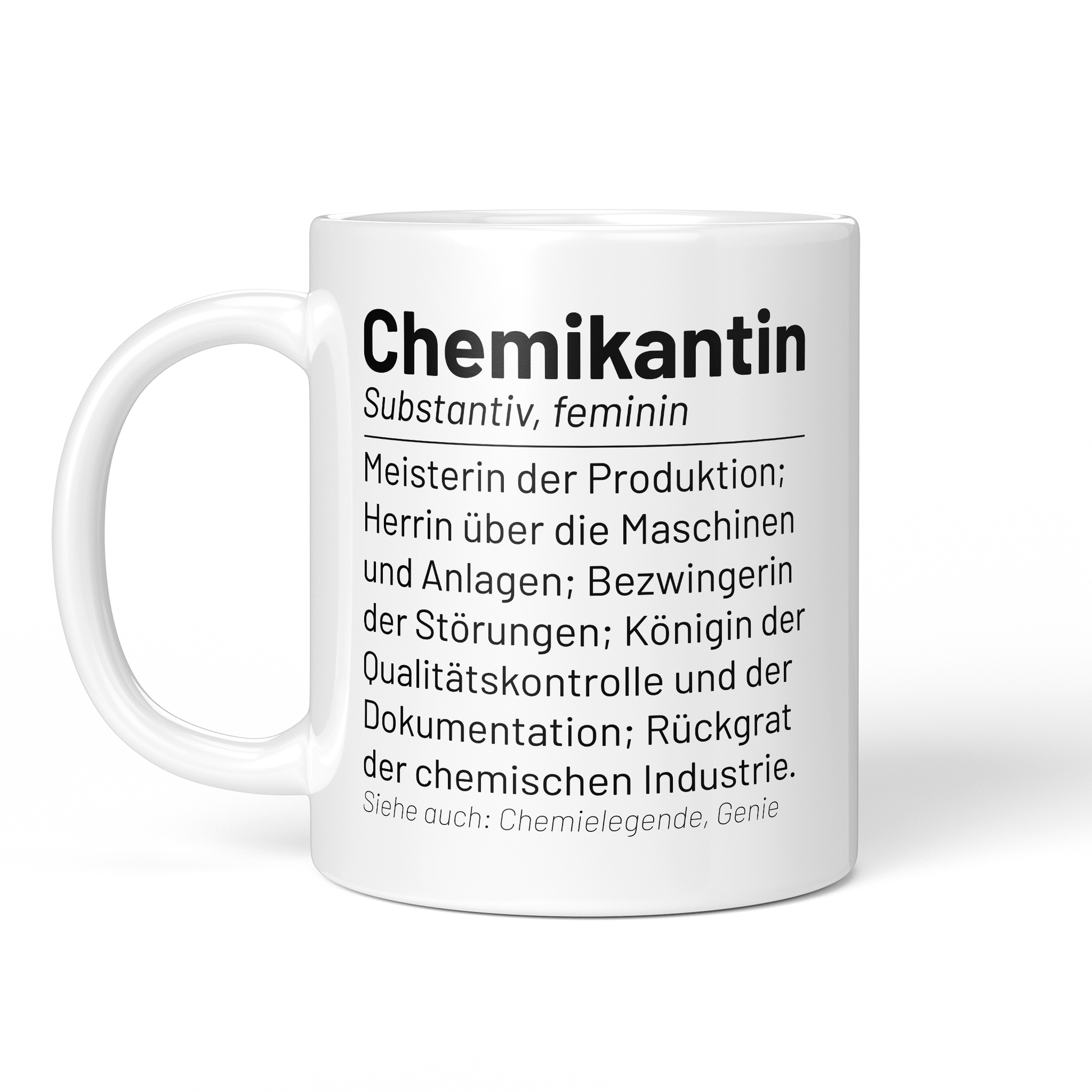 CupHaven® Chemikant Tasse - Wörterbuch "Chemikantin" - Geschenk für Chemikanten und Chemikantinnen
