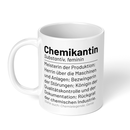 CupHaven® Chemikant Tasse - Wörterbuch "Chemikantin" - Geschenk für Chemikanten und Chemikantinnen