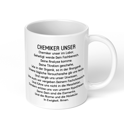 CupHaven® Chemiker Tasse - "Chemiker Unser"-Gebet - Geschenk für Chemiker und Chemikerinnen