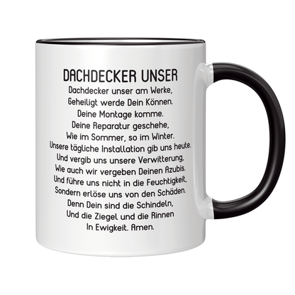 Dachdecker Tasse - "Dachdecker Unser" Gebet (Dachdeckerin, Geschenk)
