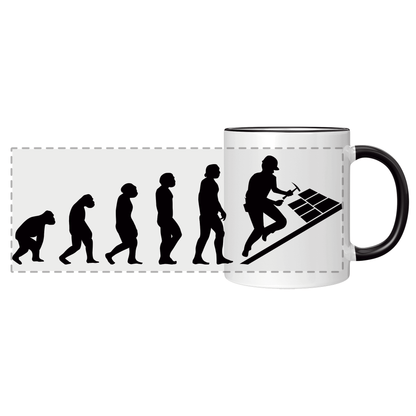Dachdecker Tasse - Evolution des Dachdeckers (Dachdeckerin, Geschenk)
