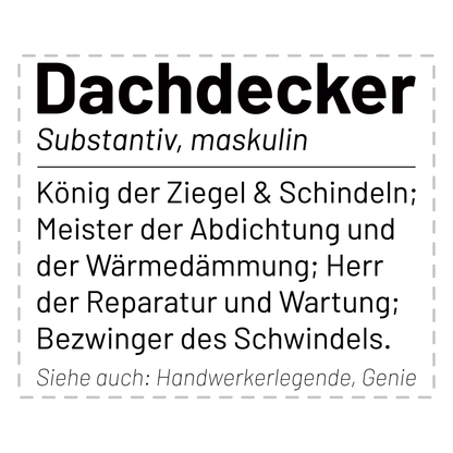 Dachdecker Tasse - Wörterbucheintrag: Dachdecker (Dachdeckerin, Geschenk)