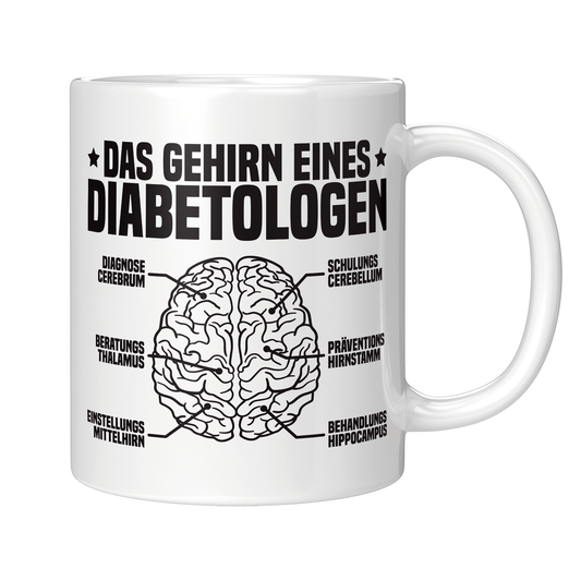 Diabetologe Tasse - Das Gehirn eines Diabetologen (Diabetologie, Diabetologin, Geschenk)