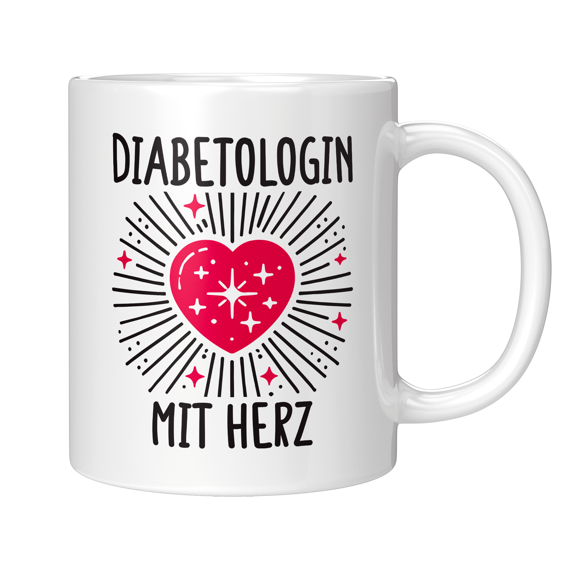 Diabetologe Tasse - Diabetologin mit Herz (Diabetologie, Geschenk)