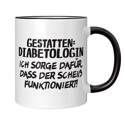 Diabetologe Tasse - Gestatten: Diabetologin (Diabetologie, Geschenk)