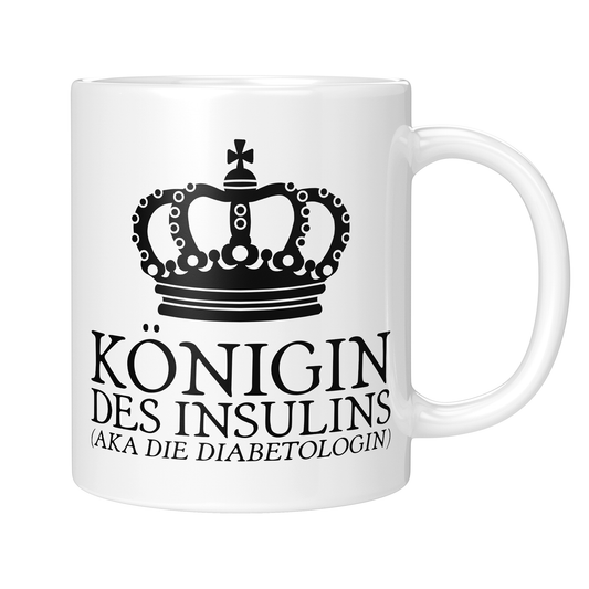 CupHaven® Diabetologie Tasse - Königin des Insulins (aka die Diabetologin) - Geschenk für Diabetologen und Diabetologinnen