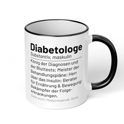 CupHaven® Diabetologie Tasse - Wörterbuch "Diabetologe" - Geschenk für Diabetologen und Diabetologinnen
