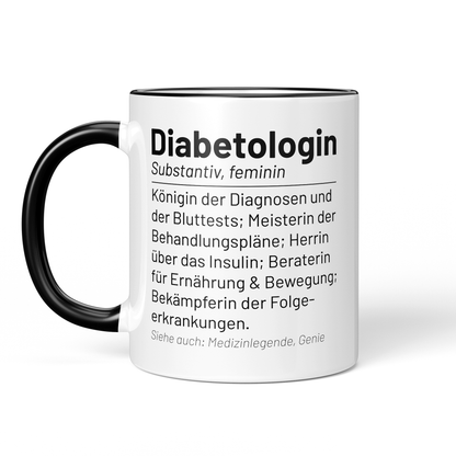 CupHaven® Diabetologie Tasse - Wörterbuch "Diabetologin" - Geschenk für Diabetologen und Diabetologinnen