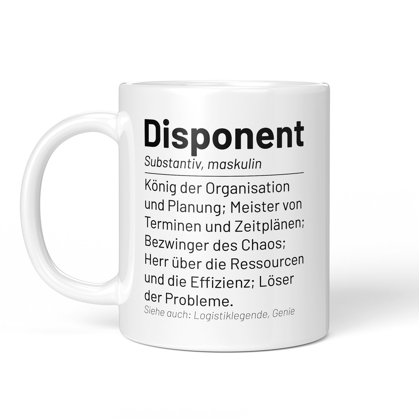 CupHaven® Disponent Tasse - Wörterbuch "Disponent" - Geschenk für Disponenten und Disponentinnen