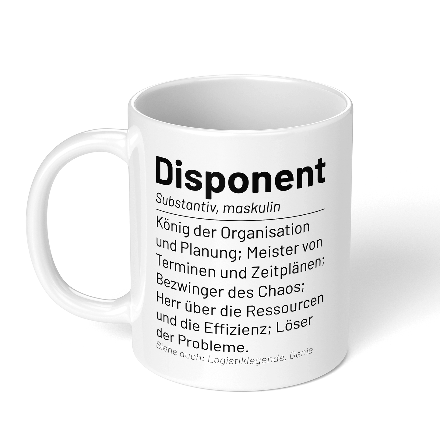CupHaven® Disponent Tasse - Wörterbuch "Disponent" - Geschenk für Disponenten und Disponentinnen