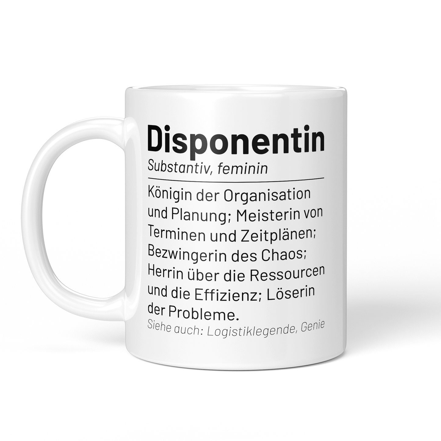 CupHaven® Disponent Tasse - Wörterbuch "Disponentin" - Geschenk für Disponenten und Disponentinnen