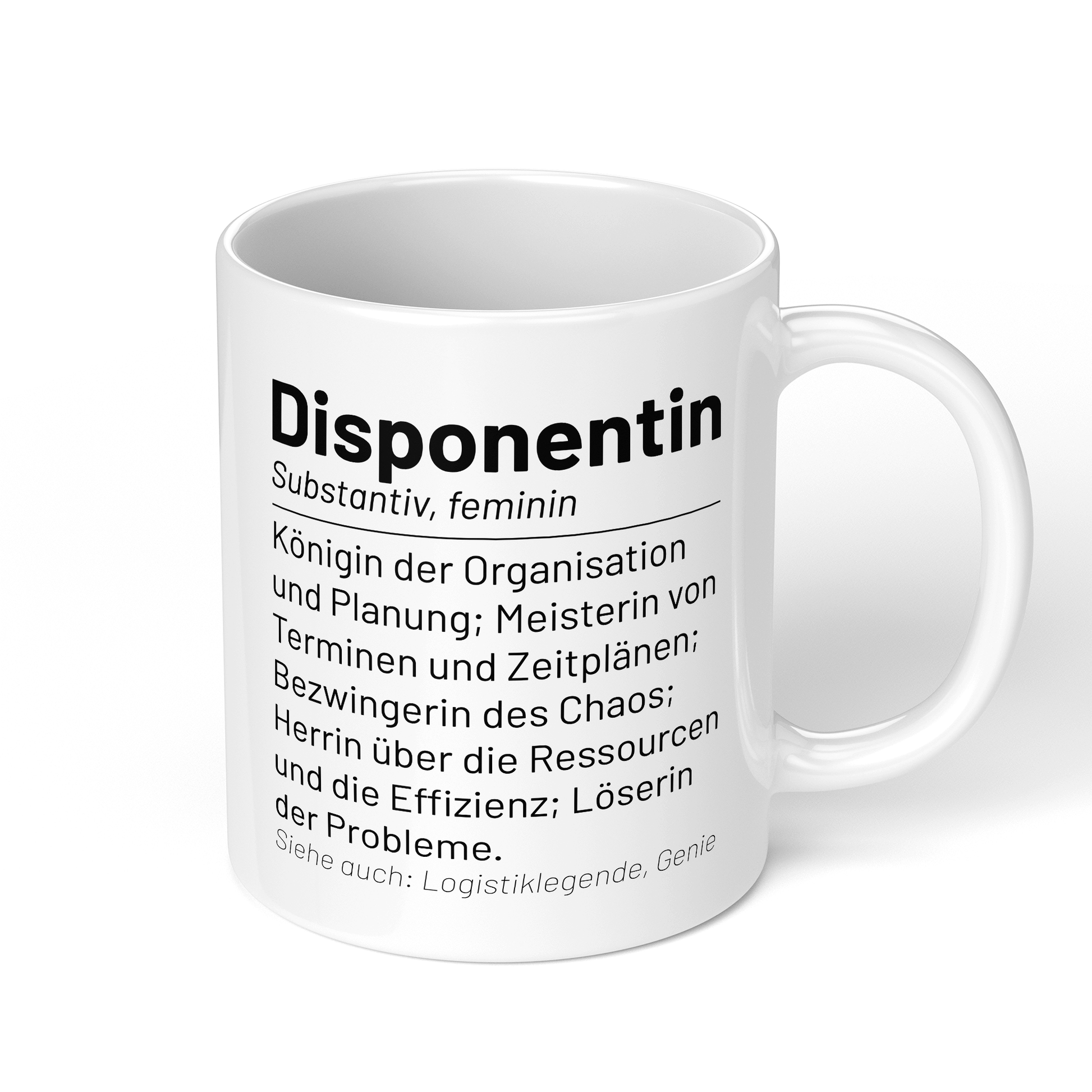 CupHaven® Disponent Tasse - Wörterbuch "Disponentin" - Geschenk für Disponenten und Disponentinnen