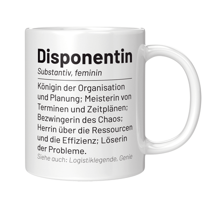 Disponent Tasse - Wörterbuch "Disponentin" (Disposition, Geschenk)