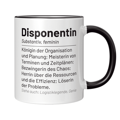 Disponent Tasse - Wörterbuch "Disponentin" (Disposition, Geschenk)