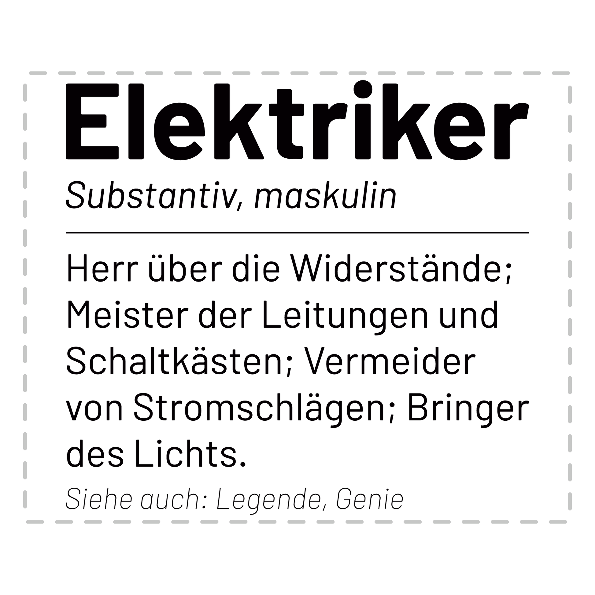 Elektriker Tasse - Wörterbucheintrag: Elektriker (Elektrikerin, Geschenk)