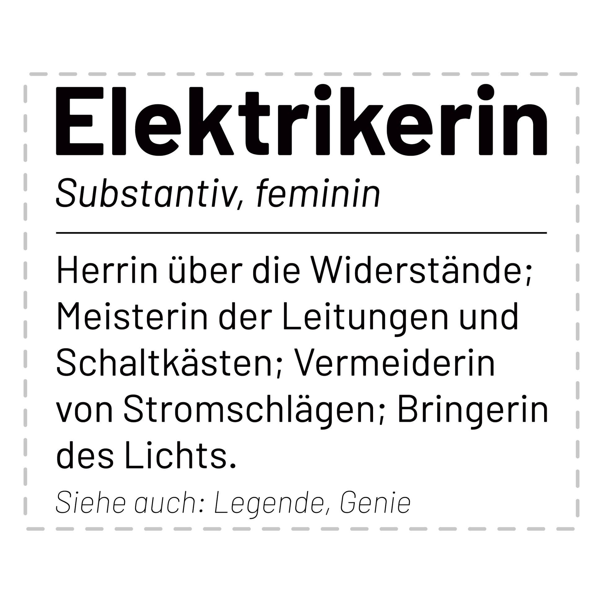 Elektriker Tasse - Wörterbucheintrag: Elektrikerin (Elektrik, Geschenk)