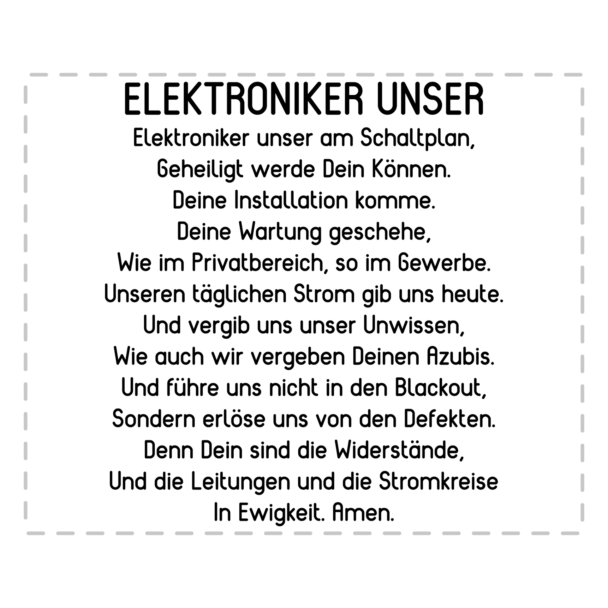 Elektroniker Tasse - "Elektroniker Unser"-Gebet (Elektronikerin, Geschenk)