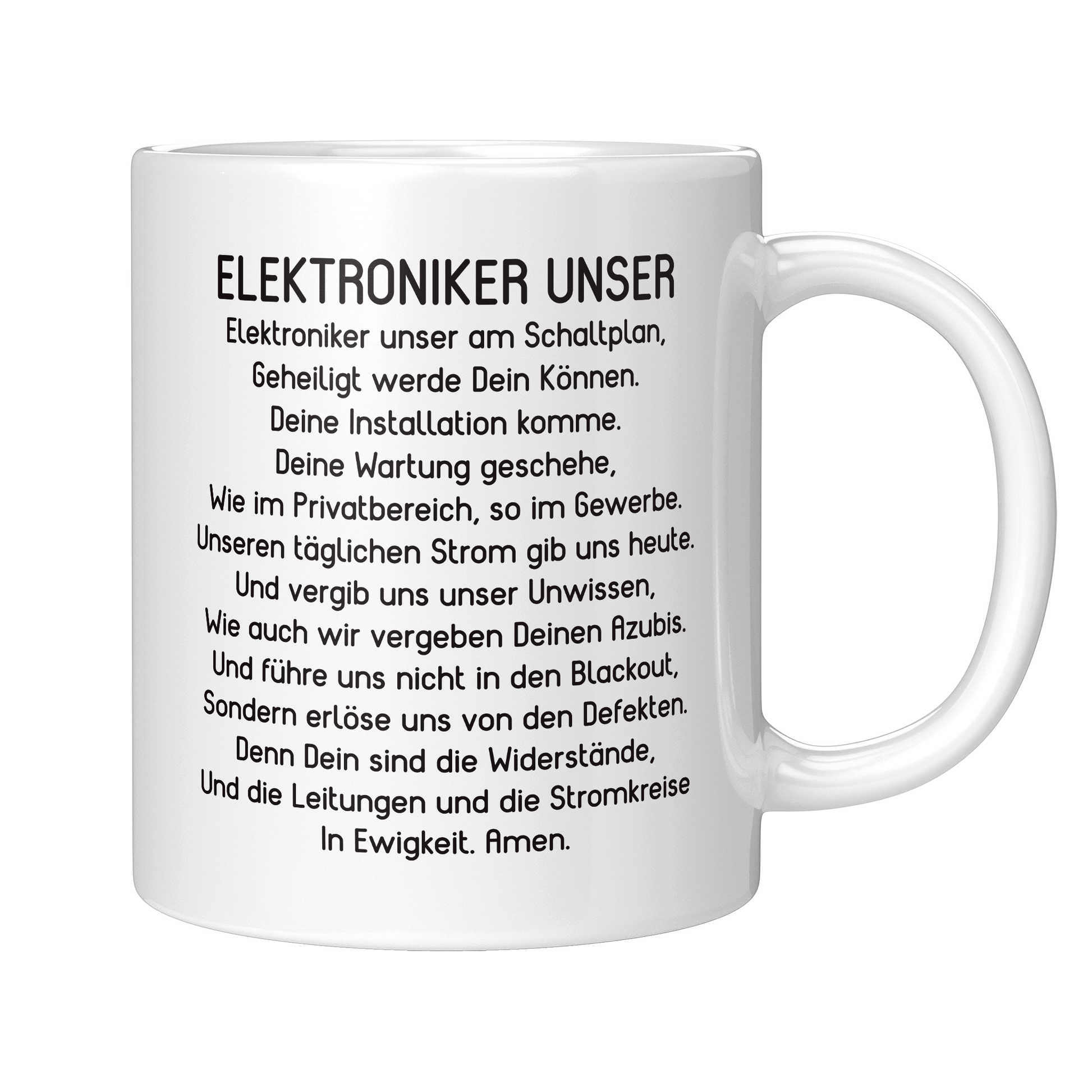 Elektroniker Tasse - "Elektroniker Unser"-Gebet (Elektronikerin, Geschenk)