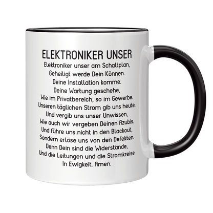 Elektroniker Tasse - "Elektroniker Unser"-Gebet (Elektronikerin, Geschenk)