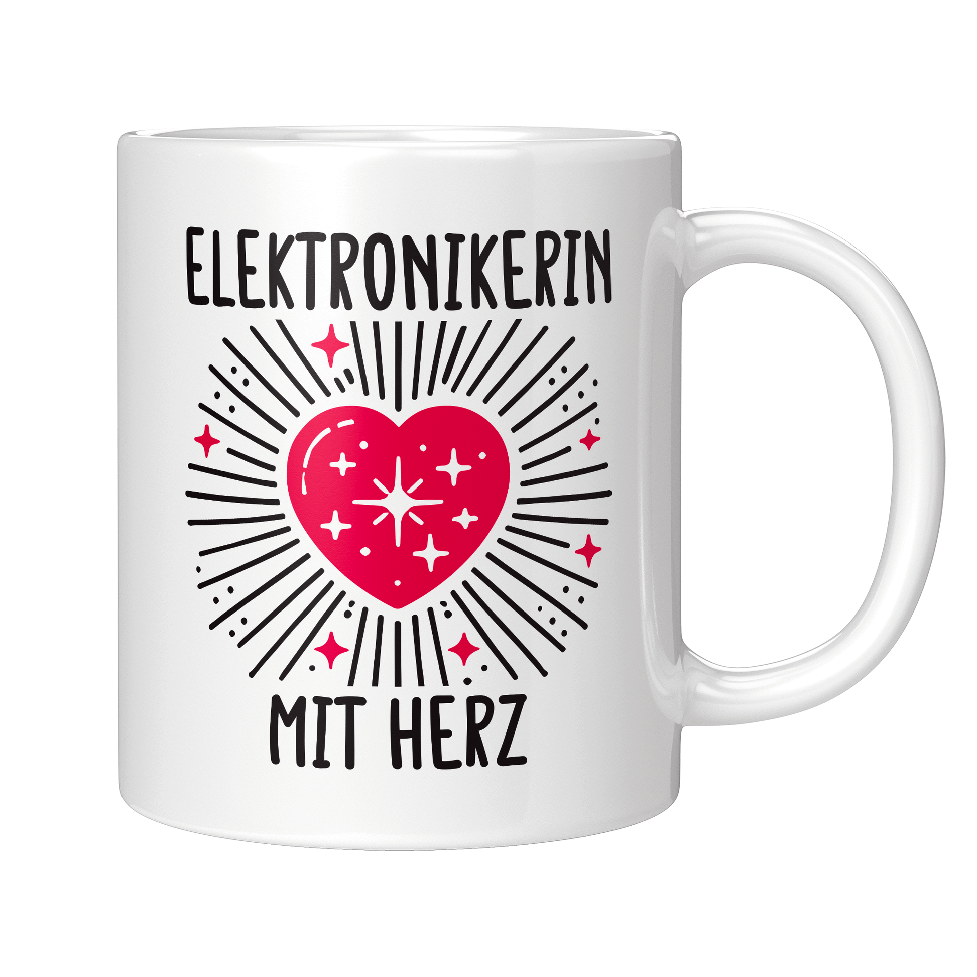 Elektroniker Tasse - Elektronikerin mit Herz (Geschenk)