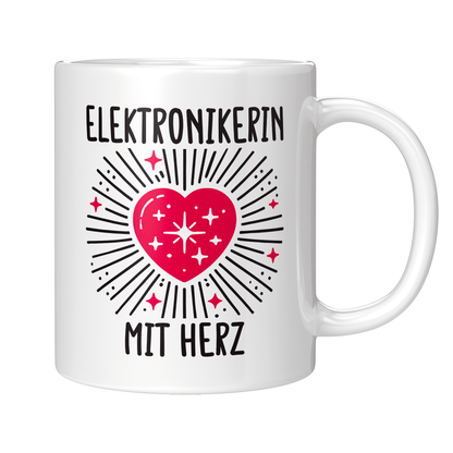 Elektroniker Tasse - Elektronikerin mit Herz (Geschenk)