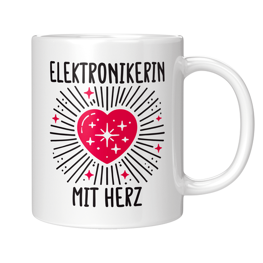 Elektroniker Tasse - Elektronikerin mit Herz (Geschenk)