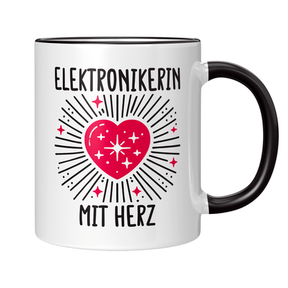 Elektroniker Tasse - Elektronikerin mit Herz (Geschenk)