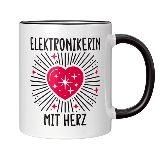 Elektroniker Tasse - Elektronikerin mit Herz (Geschenk)